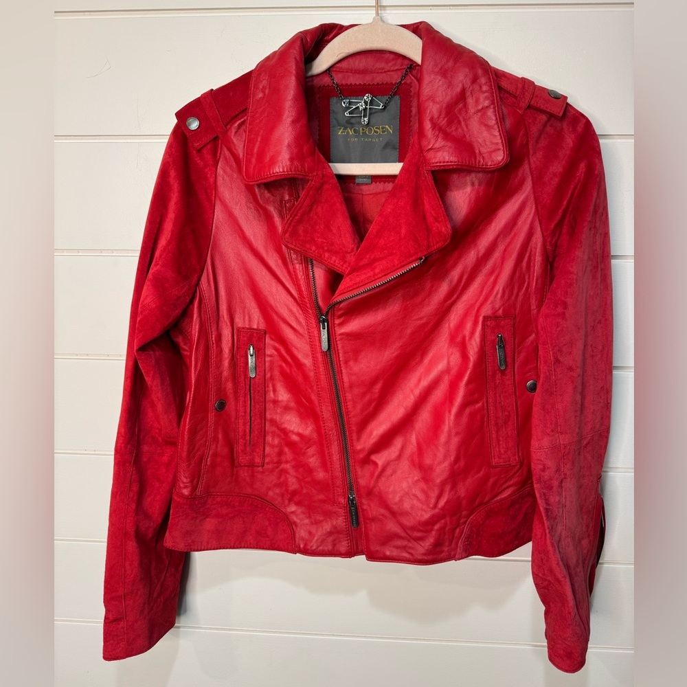 Zac Posen for Target Red Moto Jacket